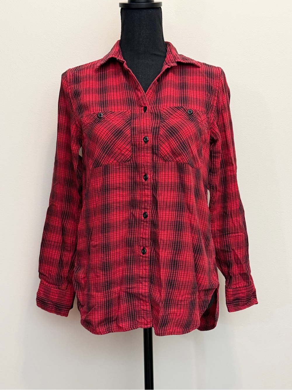 Ralph Lauren Denim & Supply Plaid Tunic Women S Button Down Cotton Red Utility